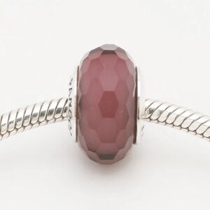 Set of two pink faceted Pandora muranos